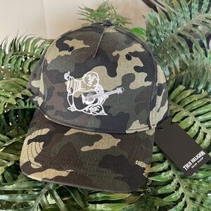 Brand New True Religion Camo Buddha Adjustable Snap Baseball Cap Embroidered Hat